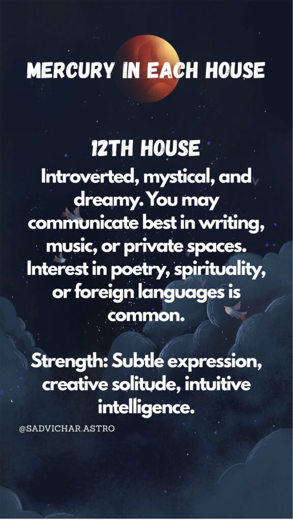 Mercury 12th house
