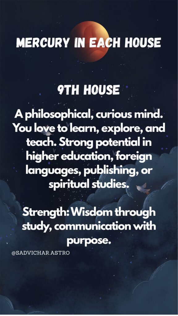 Mercury 9th house