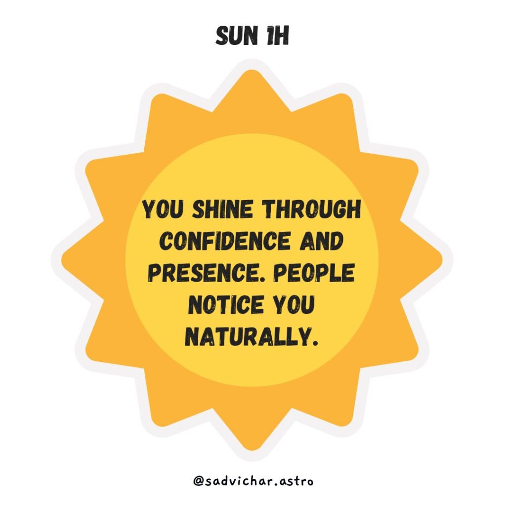 Sun in 12 Houses in astrology Sun 1st house