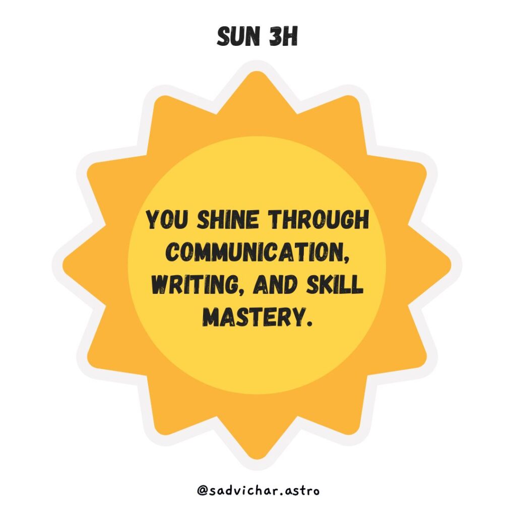 Sun in 12 Houses in astrology Sun 3rd house