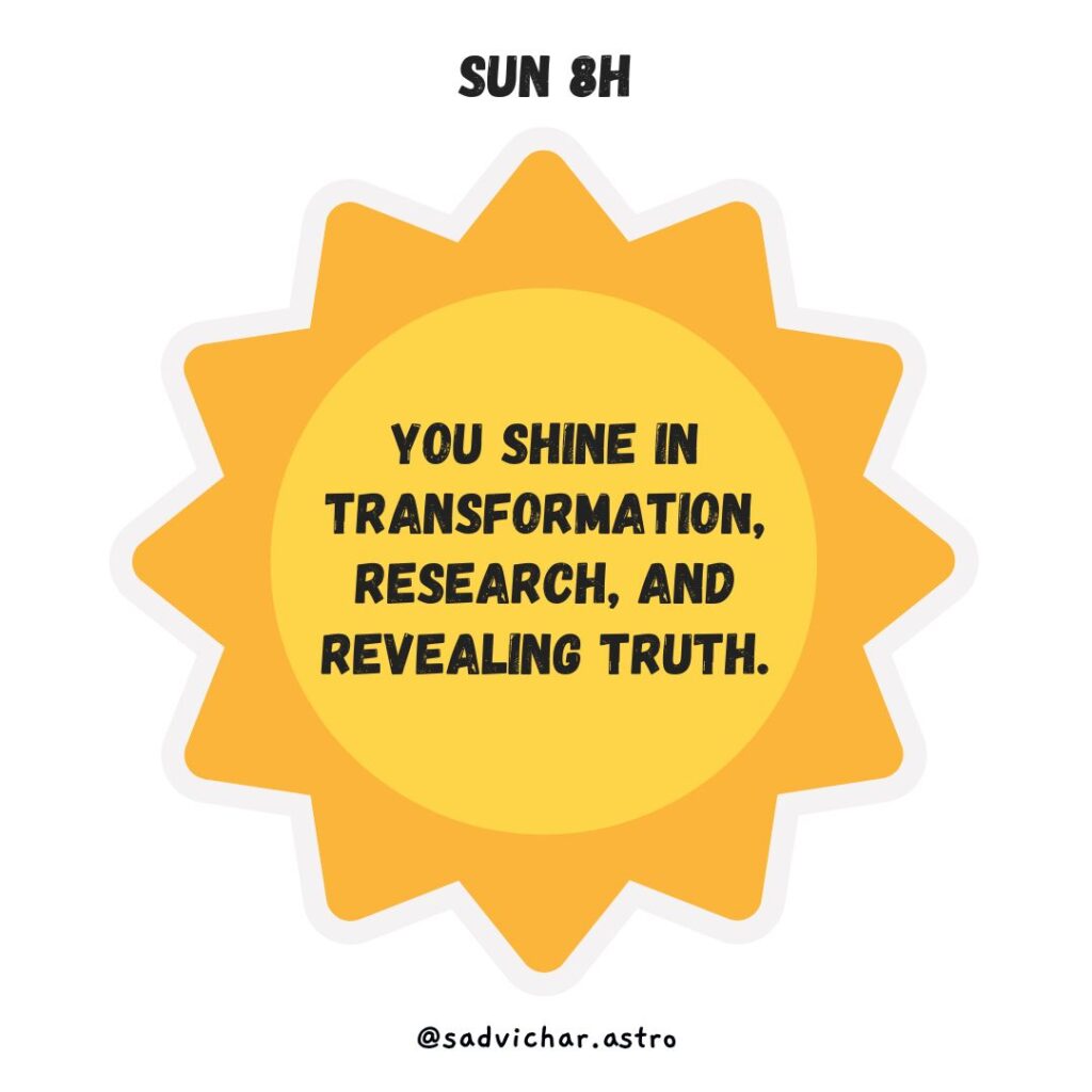 Sun in 12 Houses in astrology Sun 8th house