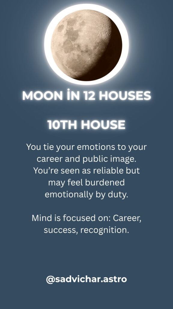 The Moon in the 12 Houses Moon in 10th house