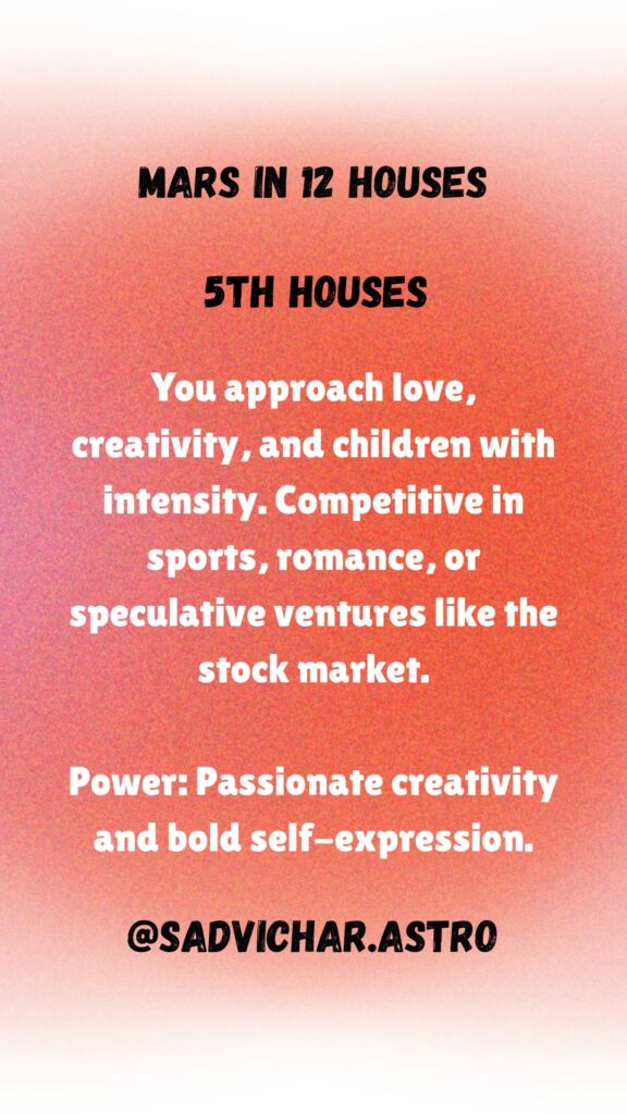 Mars in 5th house