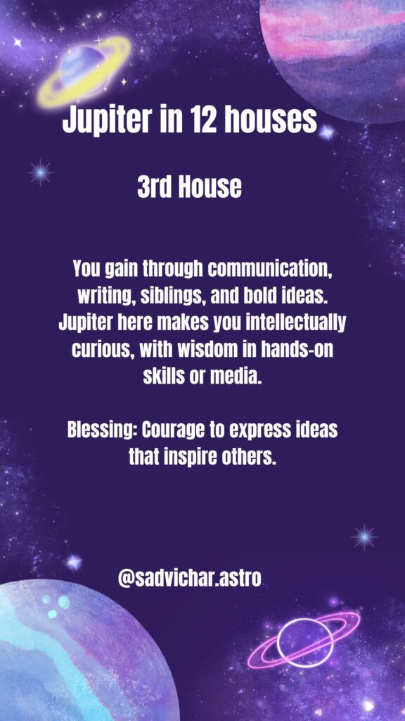 Jupiter in the 3rd House