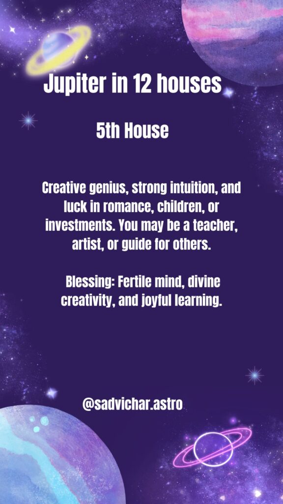 Jupiter in the 5th House