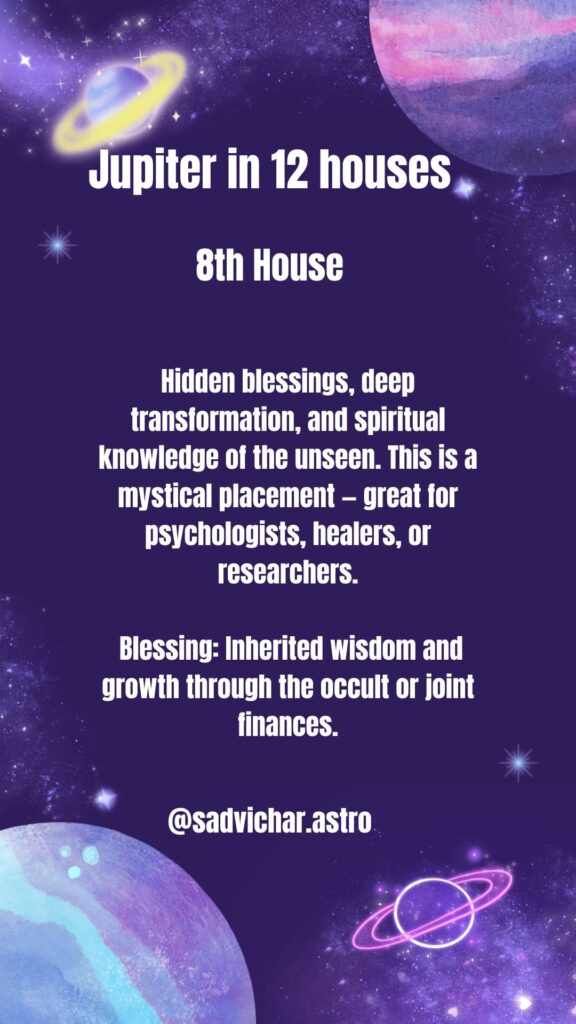 Jupiter in the 8th House