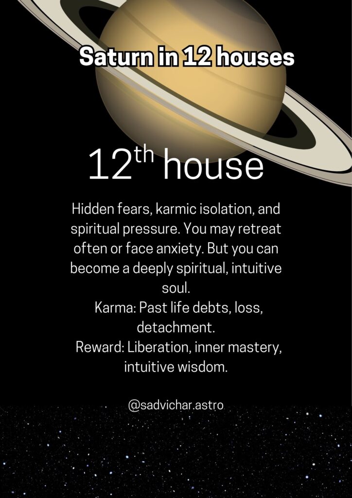 Saturn in 12th house