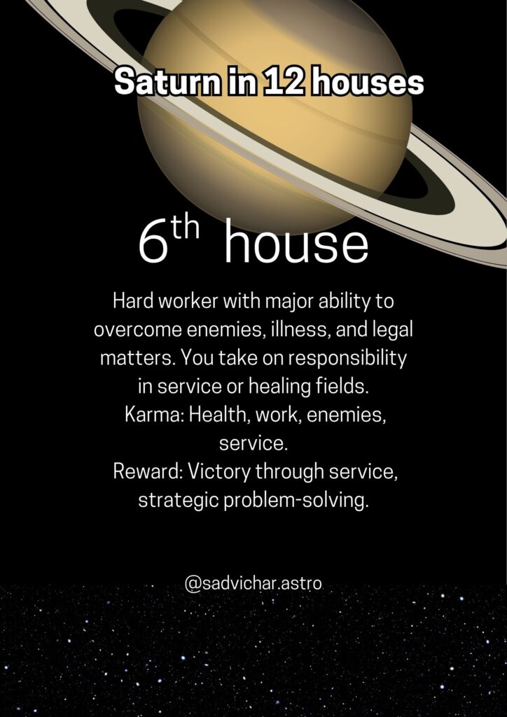 Saturn in 6th house