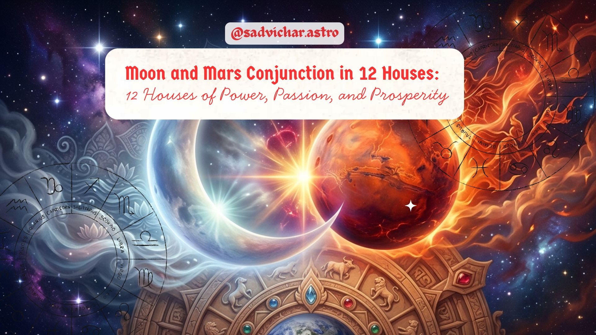 Moon and Mars conjunction in 12 houses